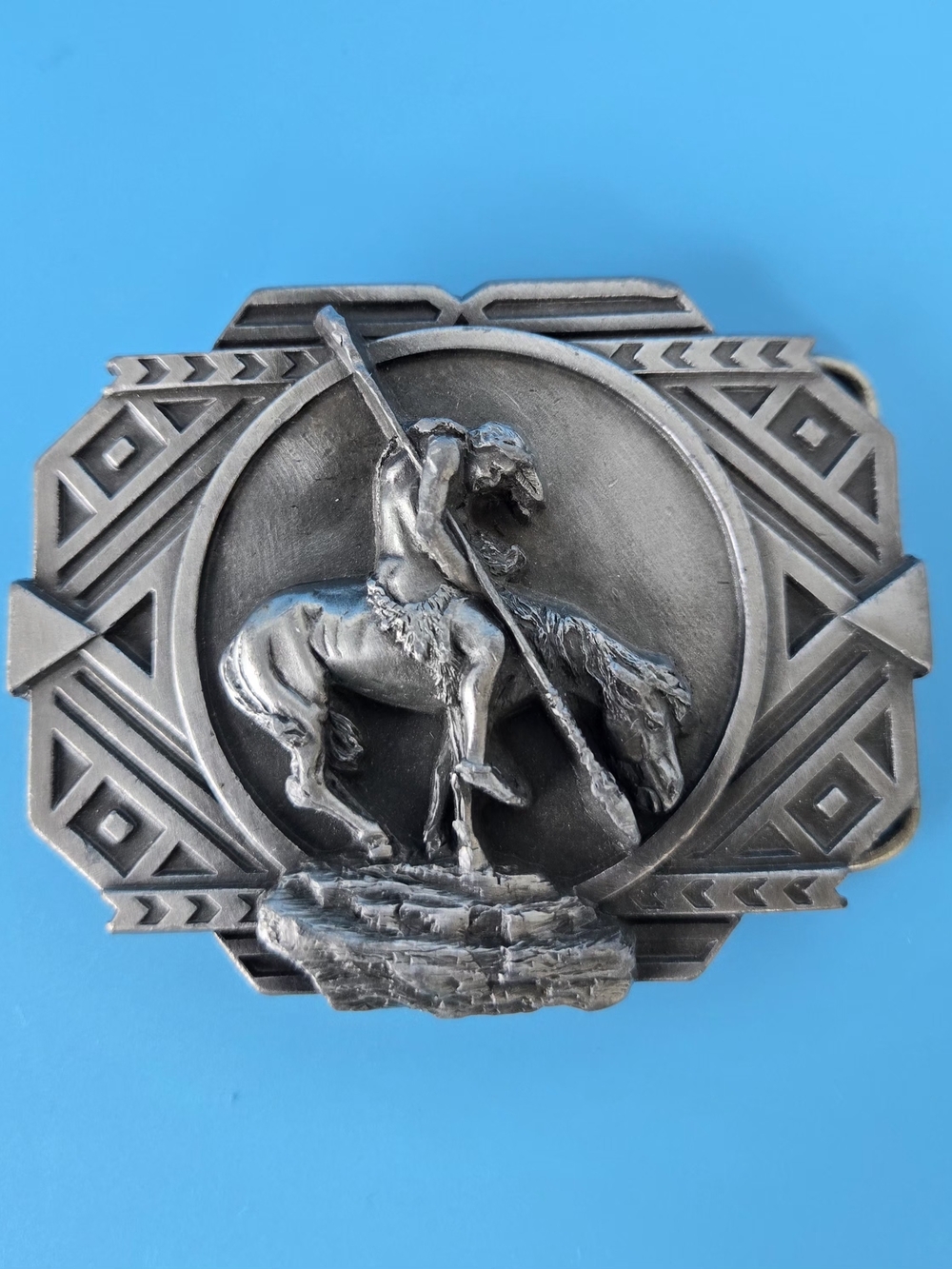 Vintage 1988 Siskiyou Pewter "End of the Trail" Belt Buckle - Made in USA